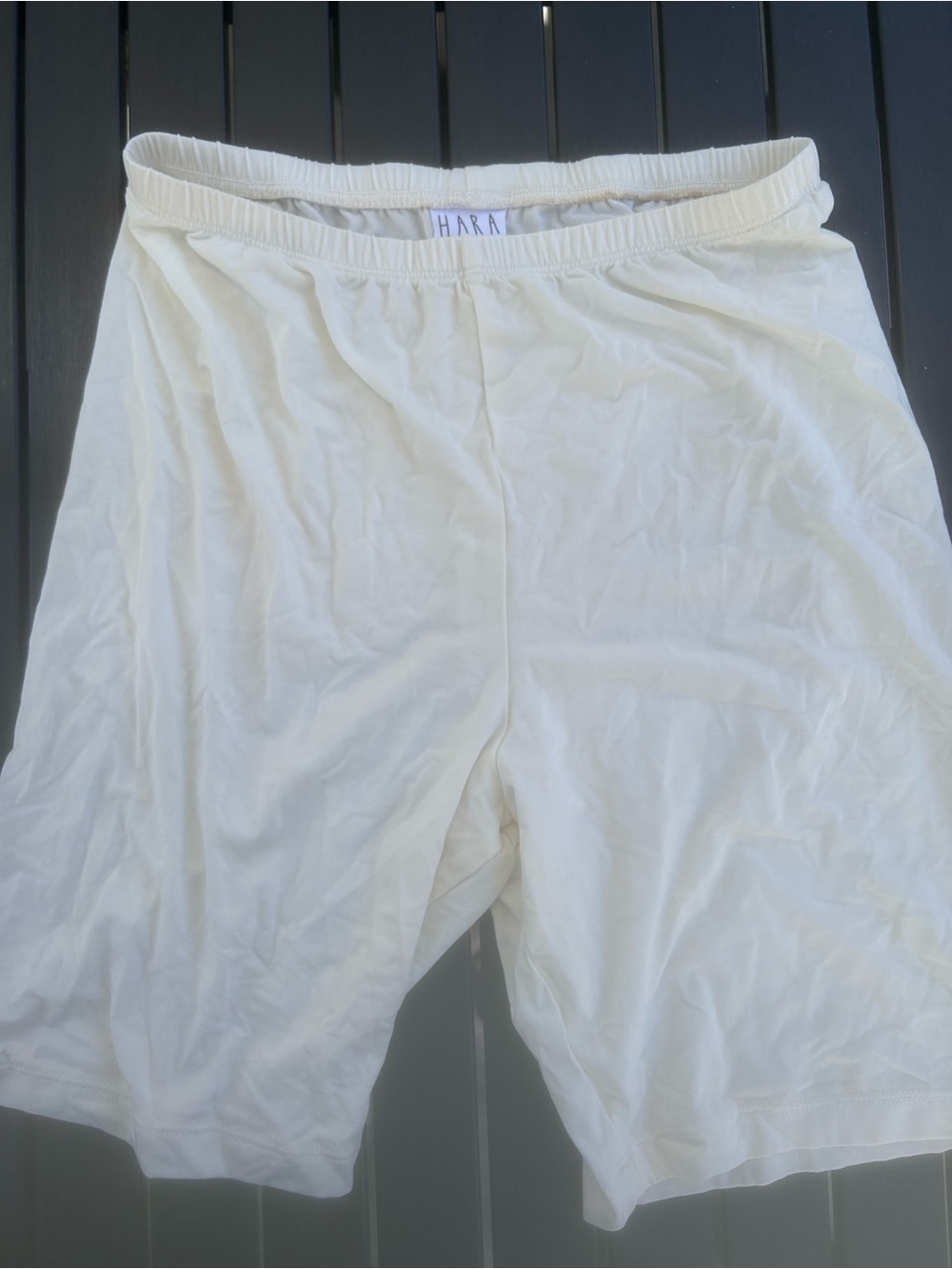 Hara White Women's Bike Shorts with Elastic Waist